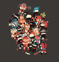 Ninjas vs Luchadores t-shirt design
