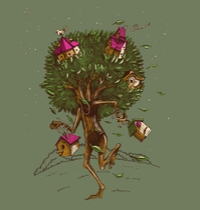 The Birdhouse Thief t-shirt design