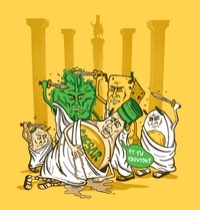 Et Tu, Crouton? (The Assassination of Caesar Dressing) t-shirt design