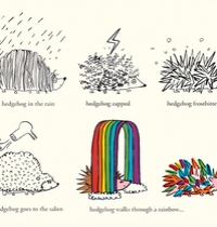 Hedgehog Goes Rainbow t-shirt design