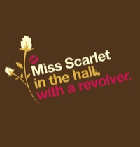 Miss Scarlet in the Hall with a Revolver t-shirt design