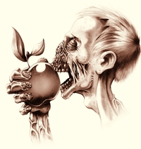 Vegetarian Zombie t-shirt design