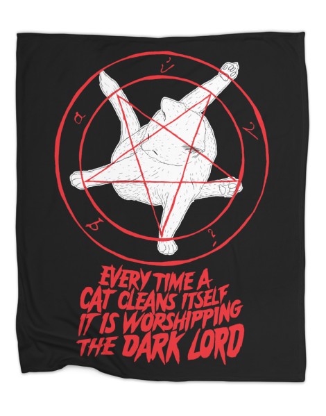 EVERY TIME A CAT CLEANS ITSELF IT IS WORSHIPPING THE DARK LORD Hero Shot