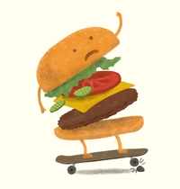Burger Wipeout t-shirt design