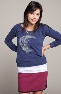 Moon Rider: Girly Tri-Blend Pullover, Select + Threadless Collection