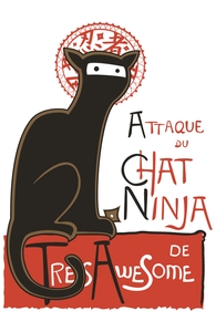 A French Ninja Cat!: Threadless Throw Pillow, Pillows + Threadless Collection