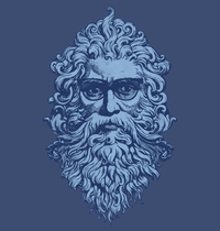 Hipster Zeus Guys Pima Baseball Tee t-shirt design