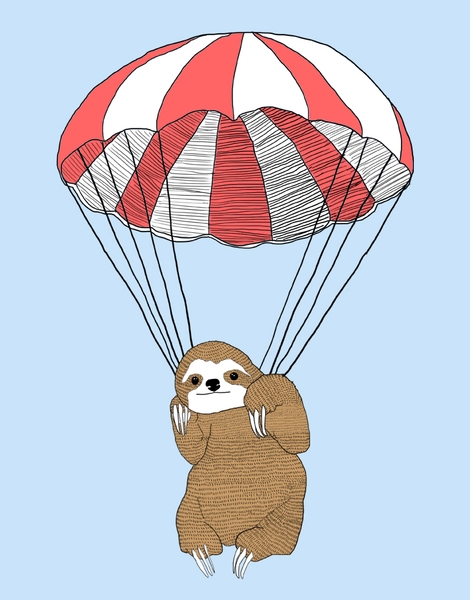 Parachuting Sloth Hero Shot