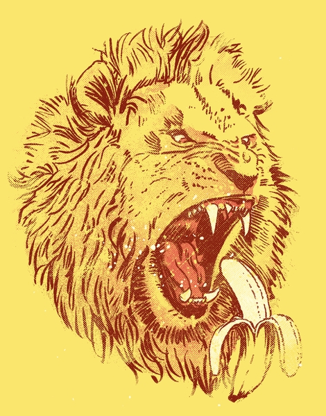 Banana Eating Lion Hero Shot