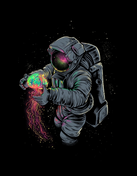 Astronaut t-shirt designs by artists worldwide