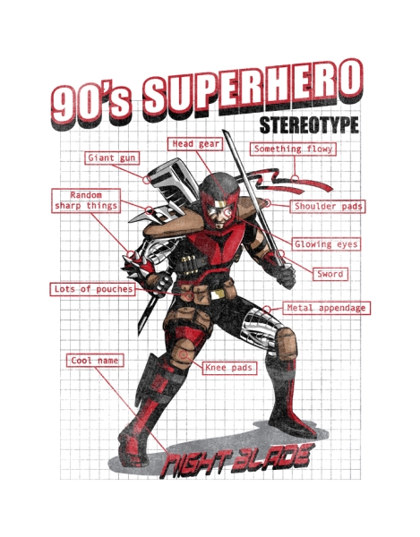 90s Superhero Stereotype Hero Shot