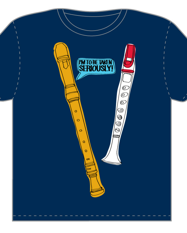Score recorder vs. flutophone by sparkcan on Threadless